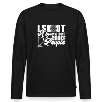 Archery Archery I Shoot a Bow - Men's Premium Organic Long Sleeve Shirt - black - Front - Nico (187cm)