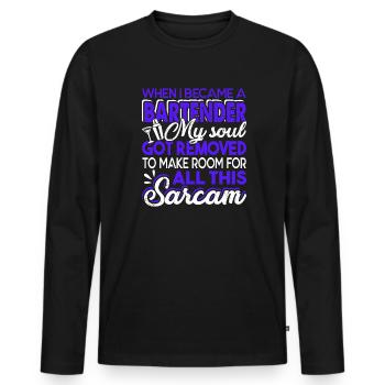 Bartender When I Became A Bartender - Men's Premium Organic Long Sleeve Shirt - black - Front - Nico (187cm)