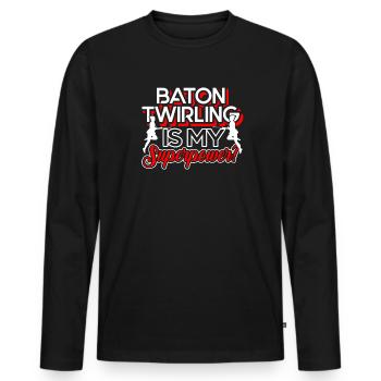 Baton Twirling Baton Twirling Is My Superpower - Men's Premium Organic Long Sleeve Shirt - black - Front - Nico (187cm)