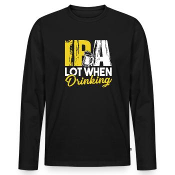 Beer Brewing Beer Brewing IPA Lot When Drinking - Men's Premium Organic Long Sleeve Shirt - black - Front - Nico (187cm)