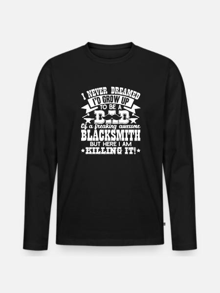 Blacksmith Super Cool Blacksmith Dad - Men's Premium Organic Long Sleeve Shirt - black