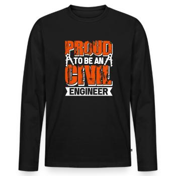 Civil Engineer Proud To Be An Civil Engineer - Men's Premium Organic Long Sleeve Shirt - black - Front - Nico (187cm)