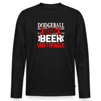Dodgeball Dodgeball And Beer Unstoppable - Men's Premium Organic Long Sleeve Shirt - black - Front - Nico (187cm)