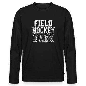 Field Hockey Field Hockey Dad - Men's Premium Organic Long Sleeve Shirt - black - Front - Nico (187cm)