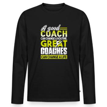 Great Gymnastics Coach Can Change A Life - Men's Premium Organic Long Sleeve Shirt - black - Front - Nico (187cm)