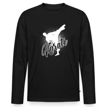 Karate Karate Fighter - Men's Premium Organic Long Sleeve Shirt - black - Front - Nico (187cm)