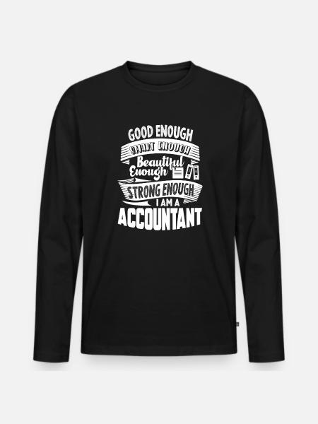 Accountant Strong Accountant - Men's Premium Organic Long Sleeve Shirt - black