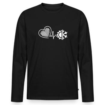 HVAC technician HVAC technician Heartbeat - Men's Premium Organic Long Sleeve Shirt - black - Front - Nico (187cm)