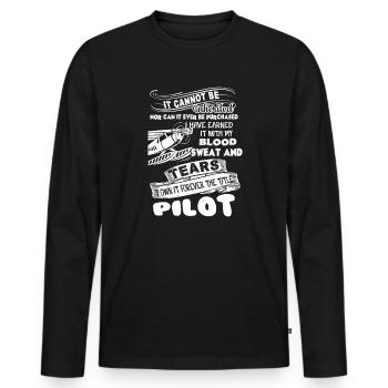 Pilot Forever The Title Pilot - Men's Premium Organic Long Sleeve Shirt - black - Front - Nico (187cm)