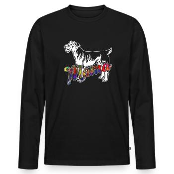 Airedale Terrier Airedale Terrier Mama - Men's Premium Organic Long Sleeve Shirt - black - Front - Nico (187cm)