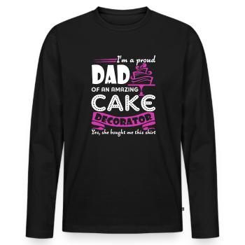 Cake Decorator Cake Decorator Dad - Men's Premium Organic Long Sleeve Shirt - black - Front - Nico (187cm)