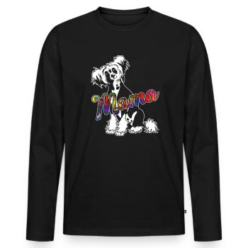 Chinese Crested Chinese Crested Mama - Men's Premium Organic Long Sleeve Shirt - black - Front - Nico (187cm)