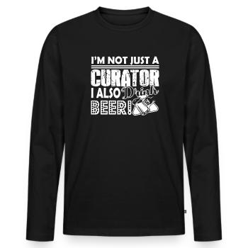 Curator Curator Loves Drink Beer - Men's Premium Organic Long Sleeve Shirt - black - Front - Nico (187cm)