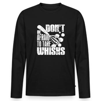 Baker Bakers Take Whisks - Men's Premium Organic Long Sleeve Shirt - black - Front - Nico (187cm)