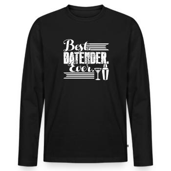 Best Bartender Ever - Men's Premium Organic Long Sleeve Shirt - black - Front - Nico (187cm)