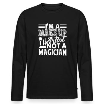 Makeup Artist I am A Makeup Artist - Men's Premium Organic Long Sleeve Shirt - black - Front - Nico (187cm)