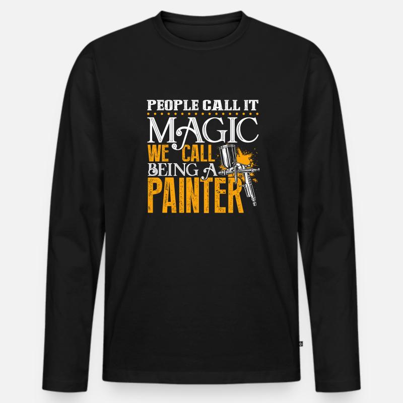 Painter Being A Painter - Men's Premium Organic Long Sleeve Shirt - black