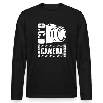 Photographer Obsessive Camera Disorder - Men's Premium Organic Long Sleeve Shirt - black - Front - Nico (187cm)