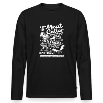 Meat Cutter I Am A Meat Cutter - Men's Premium Organic Long Sleeve Shirt - black - Front - Nico (187cm)