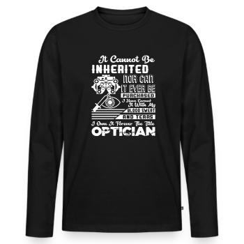Optician Forever The Title Optician - Men's Premium Organic Long Sleeve Shirt - black - Front - Nico (187cm)