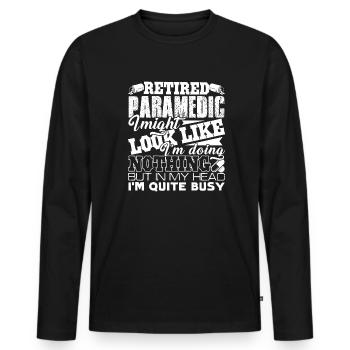 Paramedic Retired Paramedic - Men's Premium Organic Long Sleeve Shirt - black - Front - Nico (187cm)