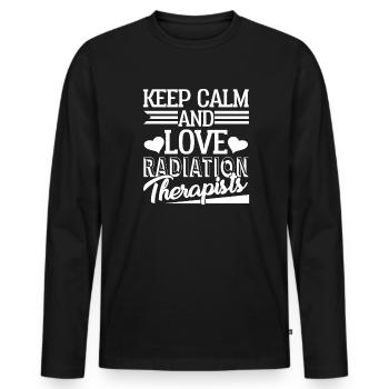 Radiation Therapist Love Radiation Therapists - Men's Premium Organic Long Sleeve Shirt - black - Front - Nico (187cm)
