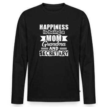 Secretary Mom Grandma And Secretary - Men's Premium Organic Long Sleeve Shirt - black - Front - Nico (187cm)
