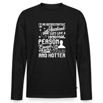 Cooler And Hotter Administrative Assistant - Men's Premium Organic Long Sleeve Shirt - black - Front - Nico (187cm)