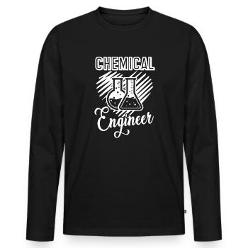 Chemical Engineer Chemical Engineer Heart - Men's Premium Organic Long Sleeve Shirt - black - Front - Nico (187cm)