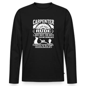 Carpenter I am Not Rude - Men's Premium Organic Long Sleeve Shirt - black - Front - Nico (187cm)