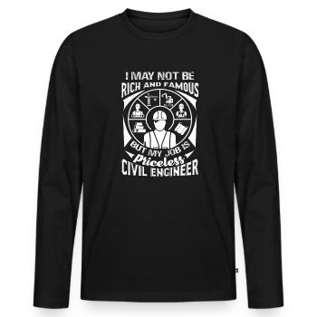 Civil Engineer Civil Engineer Is Priceless - Men's Premium Organic Long Sleeve Shirt - black - Front - Nico (187cm)