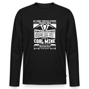 Coal Miner Proud Coal Miner - Men's Premium Organic Long Sleeve Shirt - black - Front - Nico (187cm)