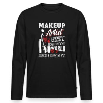 Makeup Artist Makeup Artist Is Best Job - Men's Premium Organic Long Sleeve Shirt - black - Front - Nico (187cm)