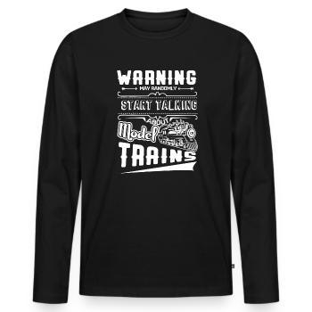 Model Railroad Talk About Model Trains - Men's Premium Organic Long Sleeve Shirt - black - Front - Nico (187cm)