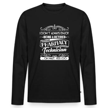 Pharmacy Technician Retired Pharmacy Technician - Men's Premium Organic Long Sleeve Shirt - black - Front - Nico (187cm)