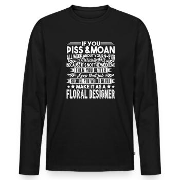 Floral Designer Proud Floral Designer - Men's Premium Organic Long Sleeve Shirt - black - Front - Nico (187cm)