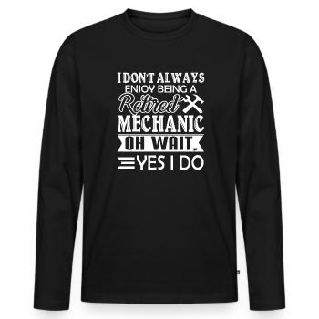 Mechanic Retired Mechanic - Men's Premium Organic Long Sleeve Shirt - black - Front - Nico (187cm)