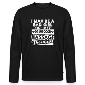 Massage Therapist Good Massage Therapist - Men's Premium Organic Long Sleeve Shirt - black - Front - Nico (187cm)