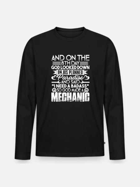 Mechanic God Made A Mechanic - Men's Premium Organic Long Sleeve Shirt - black
