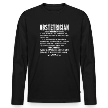 Obstetrician Definition - Men's Premium Organic Long Sleeve Shirt - black - Front - Nico (187cm)