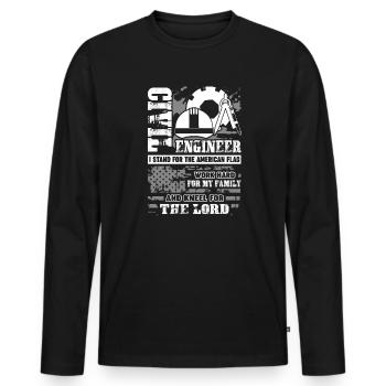 Civil Engineer Proud Civil Engineer - Men's Premium Organic Long Sleeve Shirt - black - Front - Nico (187cm)