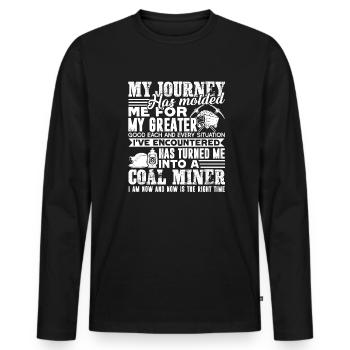 Coal Miner Coal Miner Job - Men's Premium Organic Long Sleeve Shirt - black - Front - Nico (187cm)