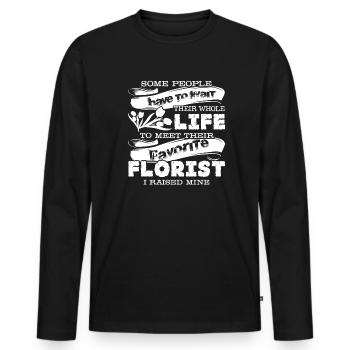 Florist Proud Florist Parent - Men's Premium Organic Long Sleeve Shirt - black - Front - Nico (187cm)