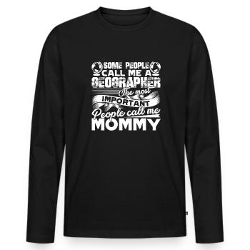 Geographer Geographer Mommy - Men's Premium Organic Long Sleeve Shirt - black - Front - Nico (187cm)