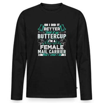 Mail Carrier Female Mail Carrier - Men's Premium Organic Long Sleeve Shirt - black - Front - Nico (187cm)