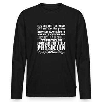Forever Title Physician Assistant - Men's Premium Organic Long Sleeve Shirt - black - Front - Nico (187cm)