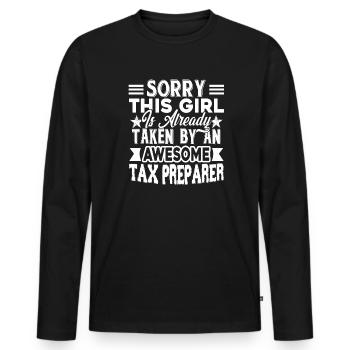 Tax Preparer Taken By Awesome Tax Preparer - Men's Premium Organic Long Sleeve Shirt - black - Front - Nico (187cm)
