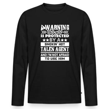 Talent Agent Protected By Hot Talent Agent - Men's Premium Organic Long Sleeve Shirt - black - Front - Nico (187cm)