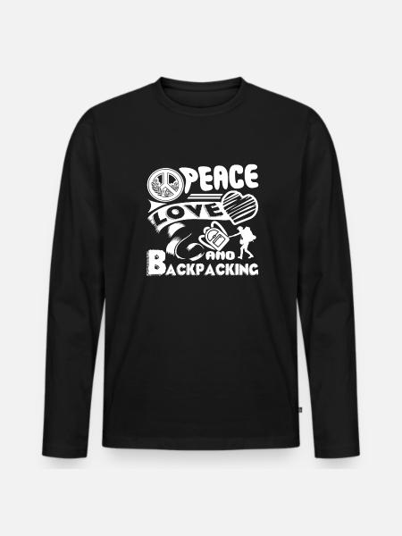 Backpacking Peace Love Backpacking - Men's Premium Organic Long Sleeve Shirt - black