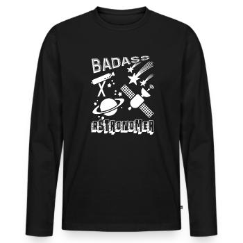 Astronomer Badass Astronomer - Men's Premium Organic Long Sleeve Shirt - black - Front - Nico (187cm)